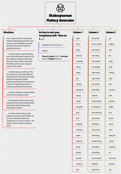 Shakespearean-Flattery-Generator-Matrix