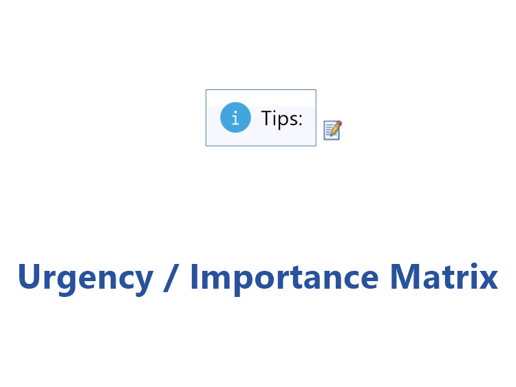 Urgency / Importance Matrix Template