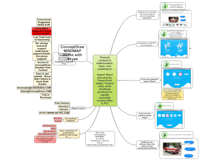 How to use ConceptDraw MINDMAP and SKYPE to present to your audience