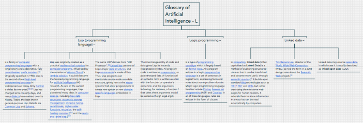Glossary of Artificial Intelligence - L