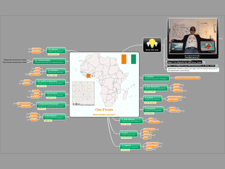 Côte D'Ivoire Administrative Divisions: MindManager Mind M... | Biggerplate