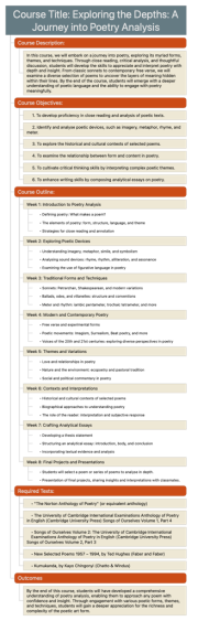 Exploring the Depths:  A Journey into Poetry Analysis